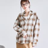 MD.BROWN | オンブレチェックライトネルレギュラーシャツ | coen【women】
