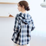 TRオンブレチェックフーディシャツ | coen【women】 | 詳細画像4 