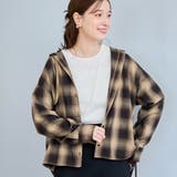 MD.BROWN | TRオンブレチェックフーディシャツ | coen【women】