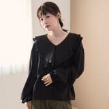 ラッフルカラー前開きブラウス | coen【women】 | 詳細画像11 
