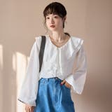 ラッフルカラー前開きブラウス | coen【women】 | 詳細画像5 