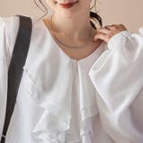 ラッフルカラー前開きブラウス | coen【women】 | 詳細画像7 