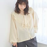 CREAM | ラッフルカラー前開きブラウス | coen【women】