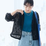 BLACK | フラワーレースフーディシャツ | coen【women】