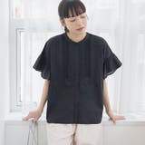 BLACK | 【MARKET（マーケット）】袖フリルピンタックブラウス | coen【women】