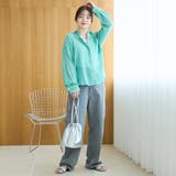 ドライシアーコットン パイピング配色ストライプシャツ | coen【women】 | 詳細画像3 