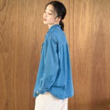 スタンドネックデニムフリルブラウス | coen【women】 | 詳細画像13 