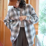 MD.GRAY | オンブレチェック レギュラーカラーライトネルシャツ | coen【women】