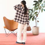 オンブレチェック ラッフルカラーライトネルブラウス | coen【women】 | 詳細画像10