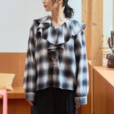 オンブレチェック ラッフルカラーライトネルブラウス | coen【women】 | 詳細画像16