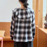 オンブレチェック ラッフルカラーライトネルブラウス | coen【women】 | 詳細画像18
