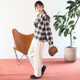 オンブレチェック ラッフルカラーライトネルブラウス | coen【women】 | 詳細画像9