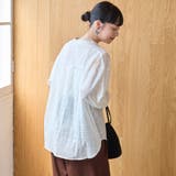 シアードビーチェック バンドカラーシャツ | coen【women】 | 詳細画像6