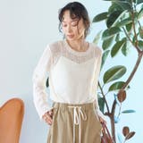 メローデザイン クルーネックレースブラウス | coen【women】 | 詳細画像5 