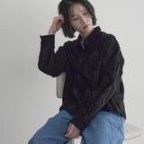 【セットアップ対応】3Dフラワー刺繍 コーデュロイレギュラーカラーシャツ | coen【women】 | 詳細画像1 
