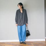 ポリエステル ボイル バックシャーリング スキッパー ブラウス | coen【women】 | 詳細画像18