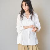 OFF WHITE | ポリエステル ボイル バックシャーリング スキッパー ブラウス | coen【women】