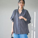DK.GRAY | ポリエステル ボイル バックシャーリング スキッパー ブラウス | coen【women】