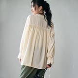 CREAM | ポリエステル ボイル バックシャーリング スキッパー ブラウス | coen【women】