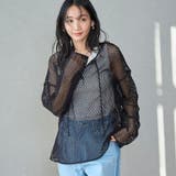 BLACK | メッシュスキッパープルオーバー | coen【women】