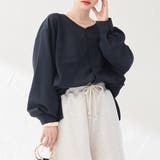 NAVY | ヘンリーネックオーバーブラウス | coen OUTLET