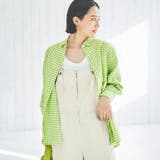 LIME | コットンブレンドレギュラーカラーギンガムチェックシャツ | coen OUTLET