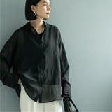BLACK | シャドーストライプシャツ | coen【women】
