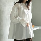 WHITE | コットンタッチシャーリングブラウス | coen【women】