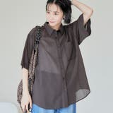 強撚シアーボイルハーフスリーブシャツ | coen【women】 | 詳細画像14 