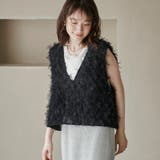 BLACK | リボンチュール 2wayベスト | coen【women】