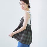シアーオンブレチェックギャザーキャミソール | coen【women】 | 詳細画像3 