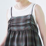 シアーオンブレチェックギャザーキャミソール | coen【women】 | 詳細画像5 