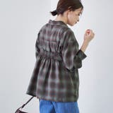 シアーオンブレチェックギャザーキャミソール | coen【women】 | 詳細画像8 