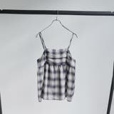 OFF WHITE | シアーオンブレチェックギャザーキャミソール | coen【women】