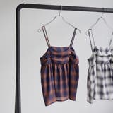 NAVY | シアーオンブレチェックギャザーキャミソール | coen【women】