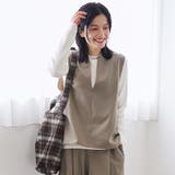 ウールライク裏起毛キーネックベスト | coen【women】 | 詳細画像7 