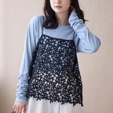 BLACK | フラワーレースキャミソール | coen【women】