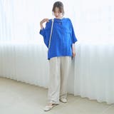 【接触冷感】リネンレーヨンドルマンバンドカラーシャツ | coen【women】 | 詳細画像14 
