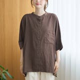 【接触冷感】リネンレーヨンドルマンバンドカラーシャツ | coen【women】 | 詳細画像29 