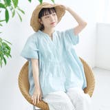 LT.BLUE | 【MARKET(マーケット)】スキッパーピンタックブラウス(インフルエンサー紹介… | coen【women】