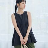 BLACK | 【Lipa(リパ)別注】ノースリーブ総刺繍ティアードブラウス | coen【women】