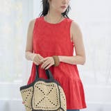RED | 【Lipa(リパ)別注】ノースリーブ総刺繍ティアードブラウス | coen【women】