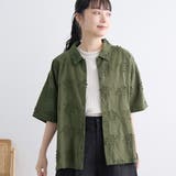 OLIVE | 3Dフラワー刺繍 ハーフスリーブシャツ | coen【women】