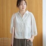 【吸水速乾 / 防しわ】シアー ポリエステルボイル 半袖シャツ | coen【women】 | 詳細画像1 