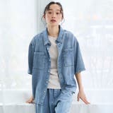 コットンレーヨンデニム半袖シャツ【インフルエンサー紹介アイテム】 | coen【women】 | 詳細画像16 