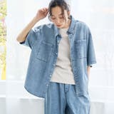 COBALT | コットンレーヨンデニム半袖シャツ【インフルエンサー紹介アイテム】 | coen【women】