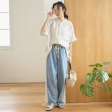 Wポケット バンドカラーストライプシャツ | coen【women】 | 詳細画像2