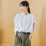 ポリエステルボイル タックバンドカラーシアーシャツ | coen【women】 | 詳細画像7