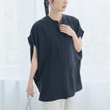 BLACK | ポリエステルボイル タックバンドカラーシアーシャツ | coen【women】