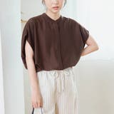 DK.BROWN | ポリエステルボイル タックバンドカラーシアーシャツ | coen【women】